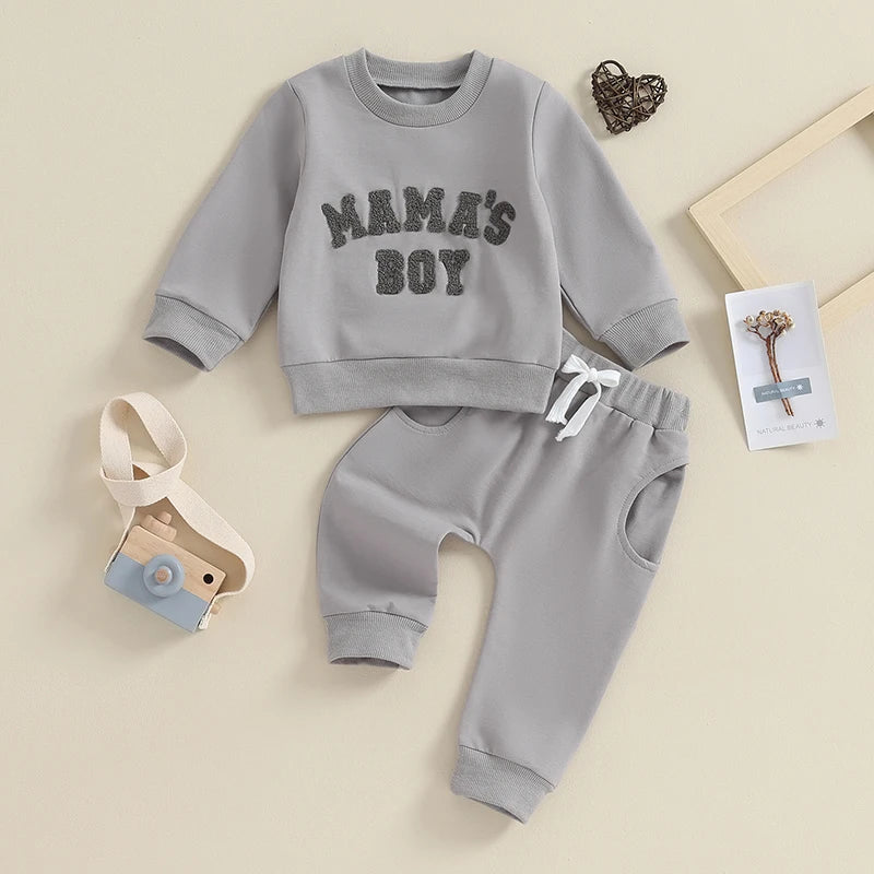 Embroidery MAMA'S BOY Clothing Set