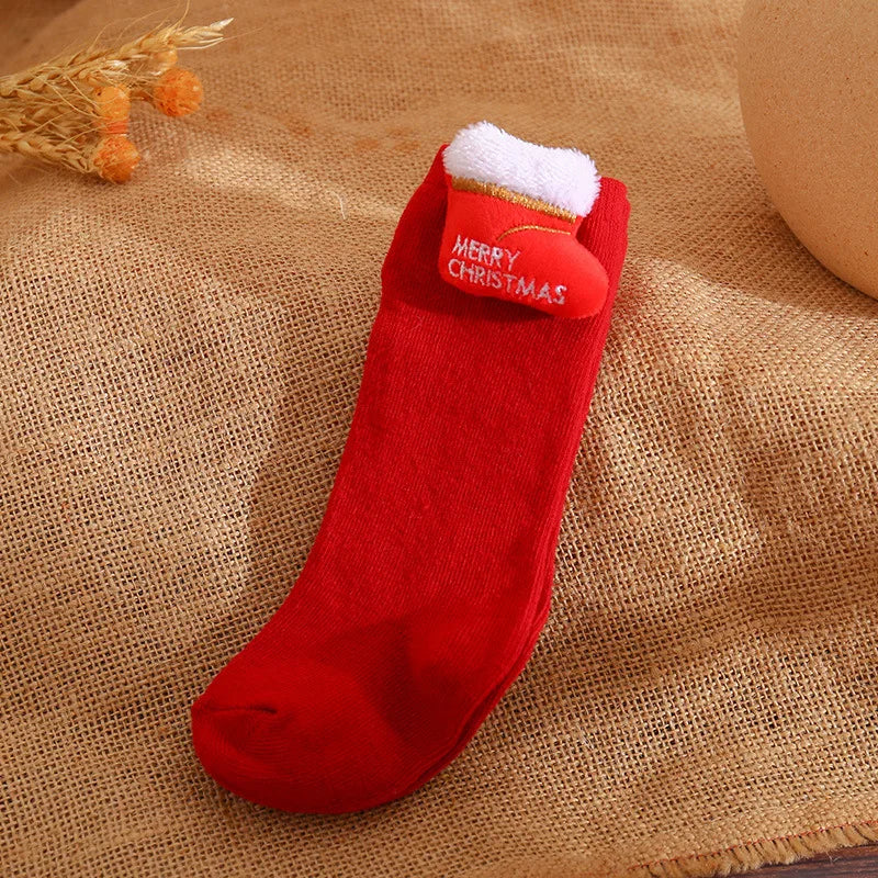 Christmas Big Bow Socks Kids Newborn