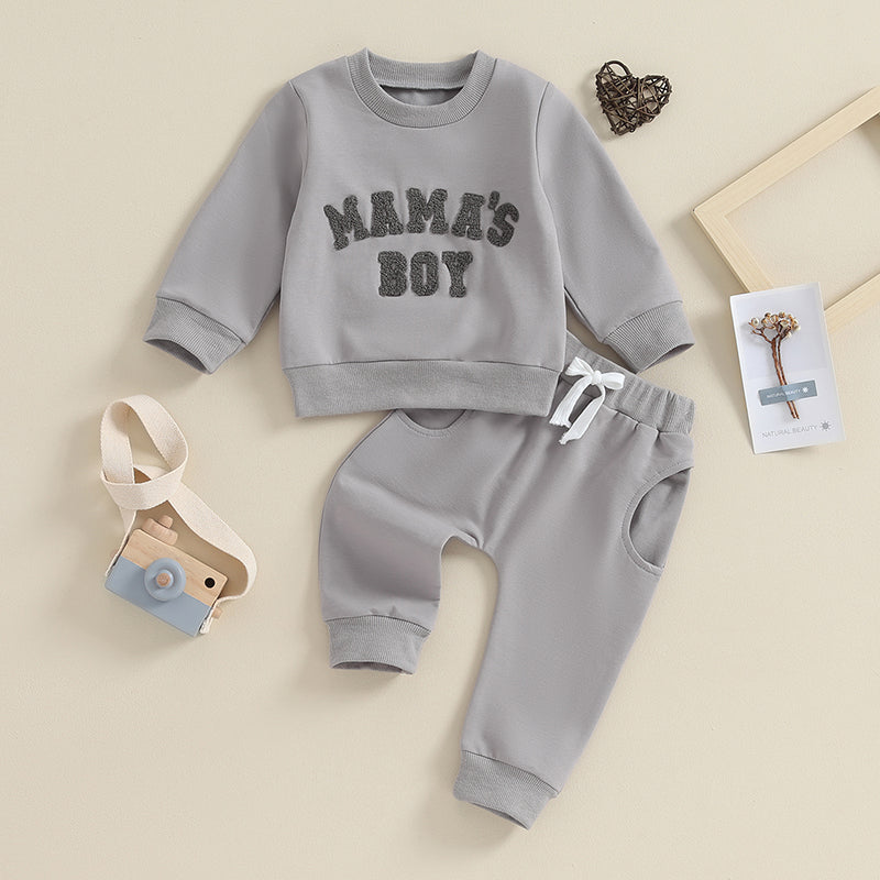 Embroidery MAMA'S BOY Clothing Set