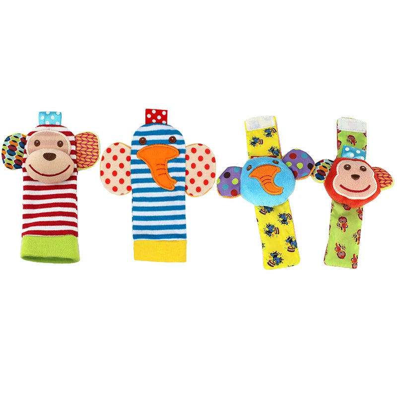 Baby Set Rattle Socks Wrist Strap
