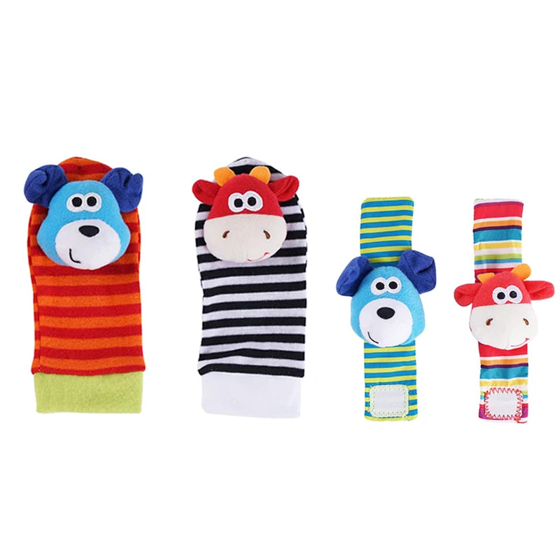 Baby Set Rattle Socks Wrist Strap