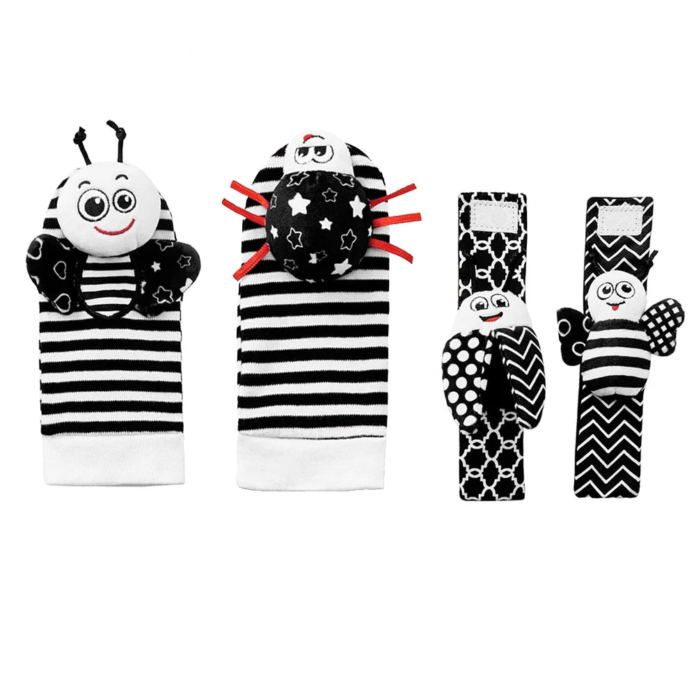 Baby Set Rattle Socks Wrist Strap