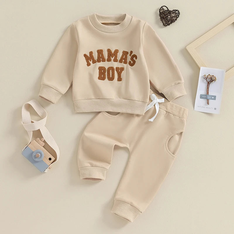 Embroidery MAMA'S BOY Clothing Set
